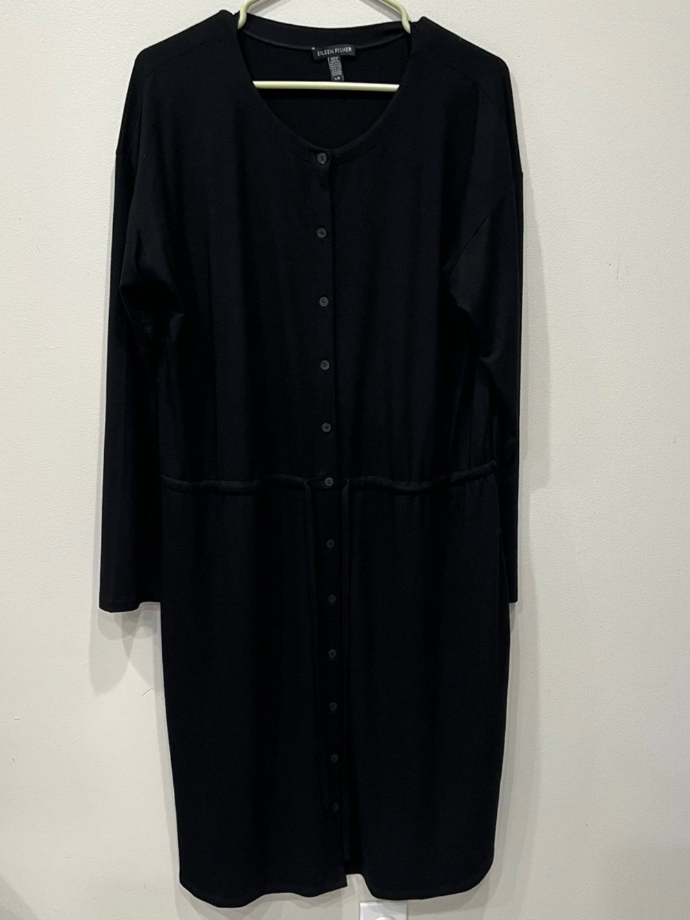 Eileen Fisher Black Drawstring Dress Women’s Size Large